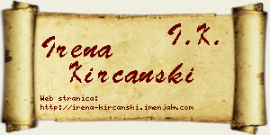 Irena Kirćanski vizit kartica